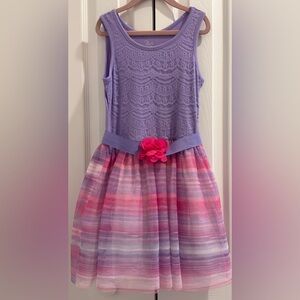 Place Purple and Pink Lace Kids Dress